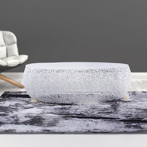 29" Aluminum Oval Coffee Table with Sleek Modern Design and Durable Frame for Living Room - 1 of 4