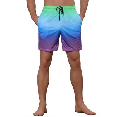 Lars Amadeus Men's Contrast Color Summer Beach Colorful Swimwear Shorts 2 Packs Green Blue/Pink Yellow 28 — фото 5