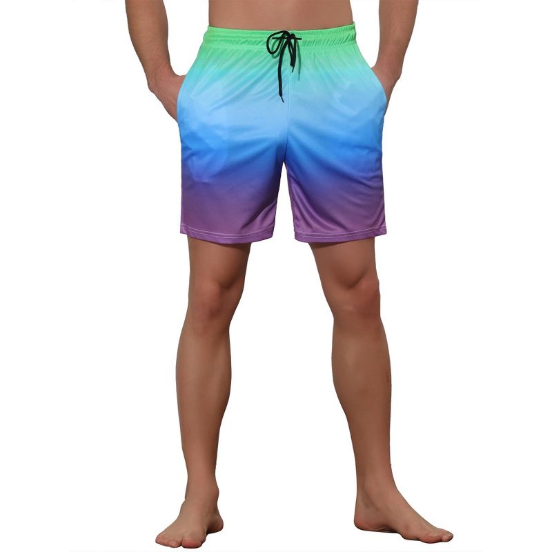 Lars Amadeus Men's Contrast Color Summer Beach Colorful Swimwear Shorts, 5 of 6