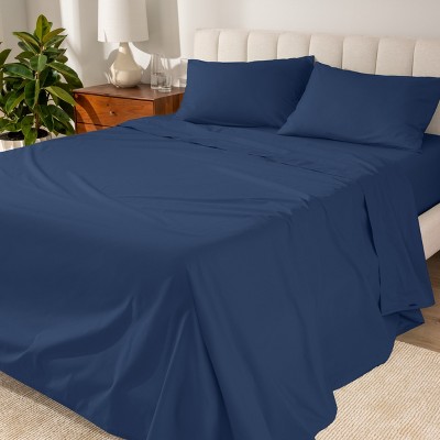 260 Thread Count Organic Cotton Percale Bed Sheet Set by Bare Home