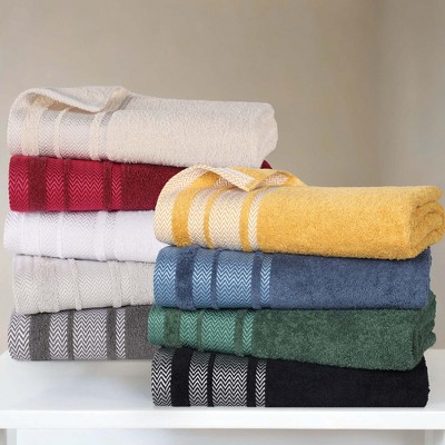White Cotton Medium Weight 12 Piece Bathroom Towel Set