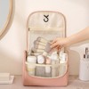 Anna-Kaci Hanging Toiletry Bag with Large Mesh Compartments and Built-In Hook Organizer - Pink - 2 of 4