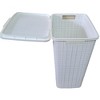 YBM Home Plastic Rattan Laundry Hamper Basket with Hinged Lid, Pack of 3 - 2 of 2