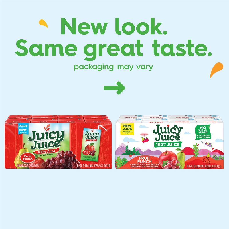 Juicy Juice Fun Size Fruit Punch 100% Juice - 8pk/4.23 fl oz Boxes, 3 of 8