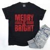 Merry & Bright Distressed - Women's Garment Dyed Graphic T-Shirt - 2 of 4
