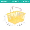 Unique Bargains Plastic Grocery Shopping Toy Organizing Mini Decorative Baskets 6.3" x 3.5" x 5.1" 4 Pcs - 2 of 4