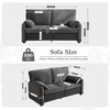 JUJABU 60" Minimalist High-Resilience Loveseat Sofa with Upholstered and Removable Washable Cover - 3 of 4