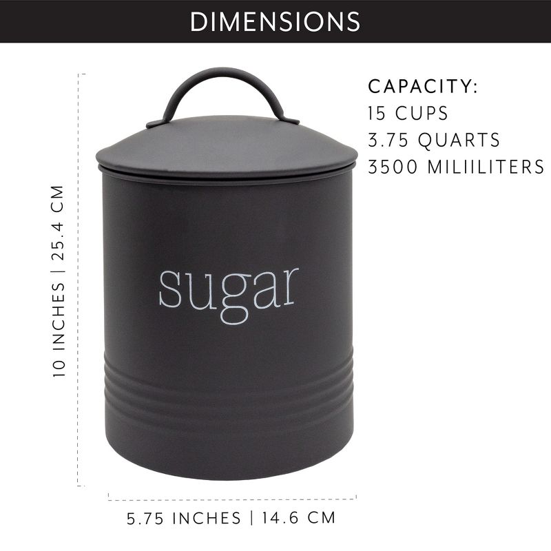 AuldHome Design Enamelware Sugar Canister; Rustic Farmhouse Style Kitchen Storage, 3 of 9