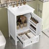 ORRD 20" White Bathroom Vanity with Sink, Cabinet with Door & Shelf, Drawer, Adjustable Feet for Small Bathroom Storage - 2 of 4