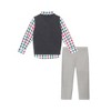 Andy & Evan  Toddler  White Plaid Buttondown w/Charcoal Sweater Vest & Bowtie - 3 of 4