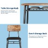 5-Piece Dining Set for 4 w/ Storage, Wood Tabletop & Metal Frame, Upholstered Chairs for Apartment, Brown - 3 of 4