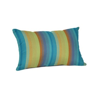 Casual Cushion Stripe Sunbrella Fabric 1-Piece Indoor/Outdoor Lumbar Pillow, 19"W x 12"L