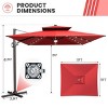 Crestlive Products 11FT Patio Double Top Cantilever Umbrella with Light Outdoor 360° Rotation 6 Heights Adjustable Offset Umbrella - 2 of 4