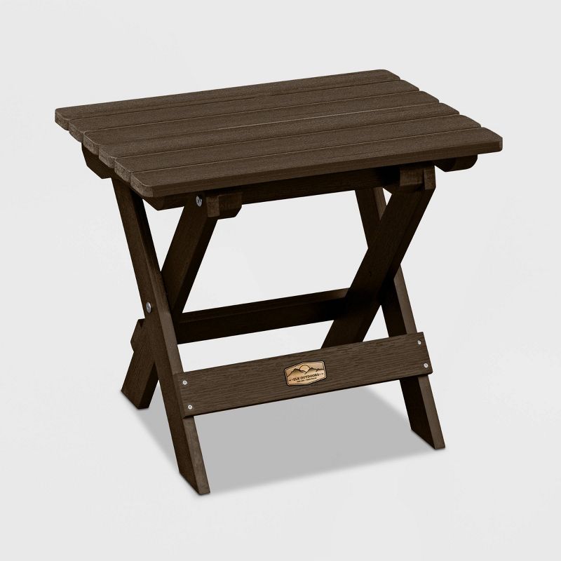 Mountain Bluff Essential Patio Folding Side Table - Brown - Elk Outdoors, 1 of 7