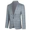 Cloudstyle Mens 2 PCS Plaid Suits Slim Formal Suit Checkered Blazer Jacket Pants - 3 of 4