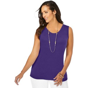 Jessica London Women's Plus Size Scoop-Neck Sweater Tank - 1 of 4