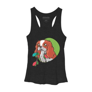 Women's Design By Humans Super Cute Dog Paws Print Christmas Tree T-Shirt By rasok Racerback Tank Top - 1 of 3