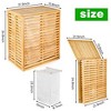 JANSNO Natural Laundry Hamper with Lid with 2-Section Foldable Sorter with Removable Liner - 4 of 4