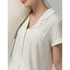 Dream Valley® Women's Button Down Collar Shirt and Shorts Pajama 2 Piece Set - 3 of 4