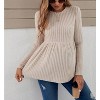 Coolmee Womens Maternity Tops Long Sleeve Pregnancy Tunic Blouses Crew Neck Ribbed Shirts Pregnant Clothes - 2 of 4