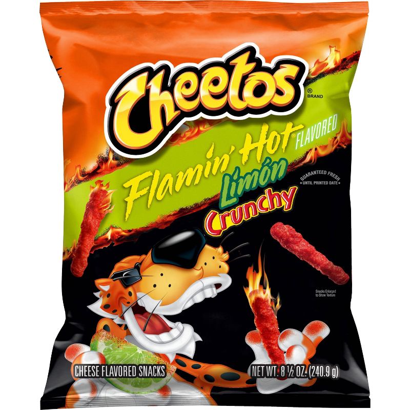 Cheetos Crunchy Flamin' Hot Lim&#243;n Cheese Flavored Snacks - 8.5oz, 1 of 9