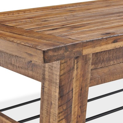 Durango 51'' Dark Brown Industrial Wood and Metal Coffee Table
