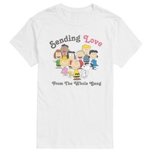 Men's - Peanuts - Gang Sends Love Short Sleeve Graphic T-Shirt - 1 of 4