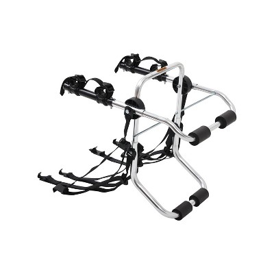 Rockland Trunk Mounted Lightweight Aluminum Bicycle Rack Carrier with Adjustable Hook and Loop Straps and Protective Pads for Cars, Holds 2 Bikes