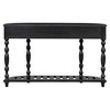 Gulches 52inch Modern and Contemporary Curved Console Table Sofa Table Entryway Table for Hallway Living Room with 4 Drawers and 1 Shelf Black - 4 of 4