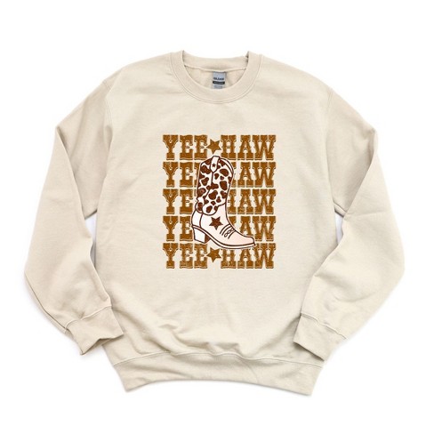 Simply Sage Market Women's Graphic Sweatshirt Yeehaw Boot - image 1 of 3