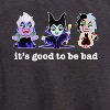 Women's - Disney - Ursula Maleficent Cruella Good To Be Bad Short Sleeve Graphic T-Shirt - 2 of 4