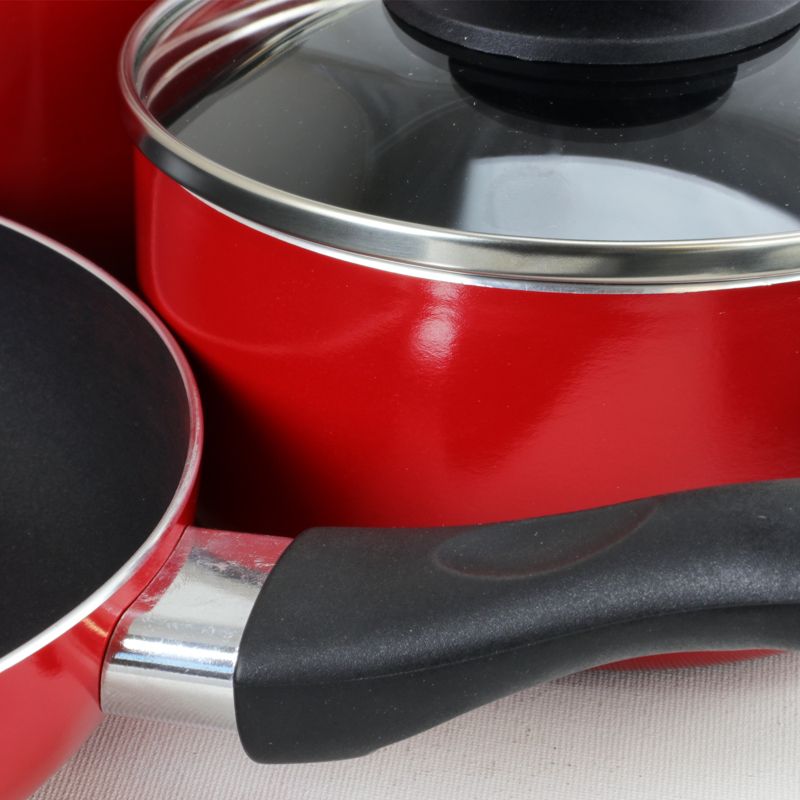 Gibson Home Palmer 8 Piece Cookware Set in Red, 2 of 8
