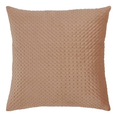 Beige Pinsonic Velvet 18" Square Throw Pillow