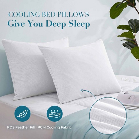 Peace Nest 2 Pack Cooling Pillows for Side and Back Sleepers, Size: Standard/Queen, White