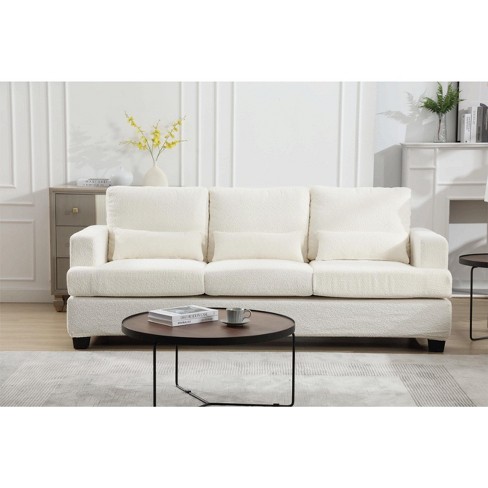 Modern Sofa Couches With Square Armrests, Removable Back Cushions, And  Waist Pillows-modernluxe : Target