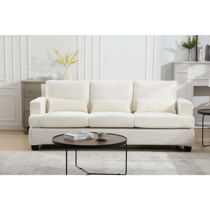 Modern Sofa Couches with Square Armrests, Removable back Cushions, and Waist Pillows-ModernLuxe, 1 of 13