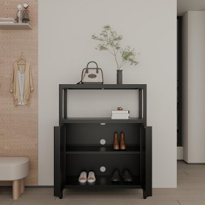 Sapphtopaz Modern Bamboo Storage Cabinet with Open Shelves Pantry Cabinet with Door,Kitchen Pantry Cabinet for Living Room - 1 of 4