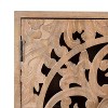 Kate & Laurel All Things Decor 20" Saanvi Carved Wood Wall Cabinet Natural - 2 of 4