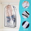 NewHome"5-Pack 60" Garment Bags for Hanging Clothes, Dustproof, Waterproof Storage for Suits, Dresses & More"Transparent - 3 of 4