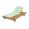 Christopher Knight Home Dara Outdoor Acacia Wood Adjustable Chaise Lounge with Cushion and Flat Storage Surface - 2 of 4