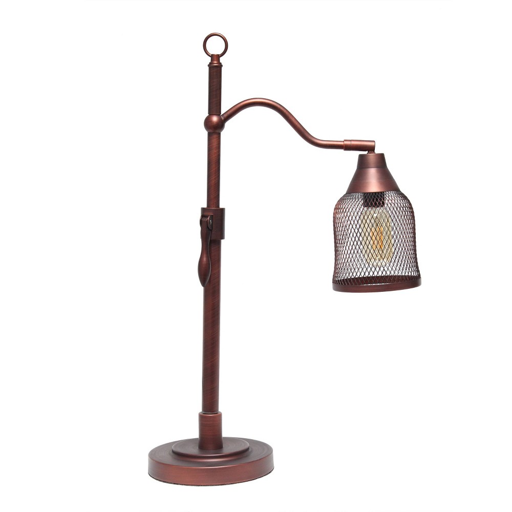Photos - Floodlight / Garden Lamps Vintage Arched Table Lamp with Iron Mesh Shade Red - Lalia Home