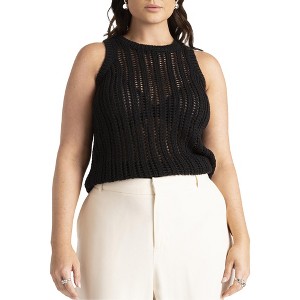 ELOQUII Crochet Knitted Tank - 1 of 4