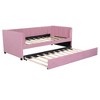 Twin Upholstered Daybed with Ergonomic Backrest & 2 Drawers - Comfort & Storage - 3 of 4