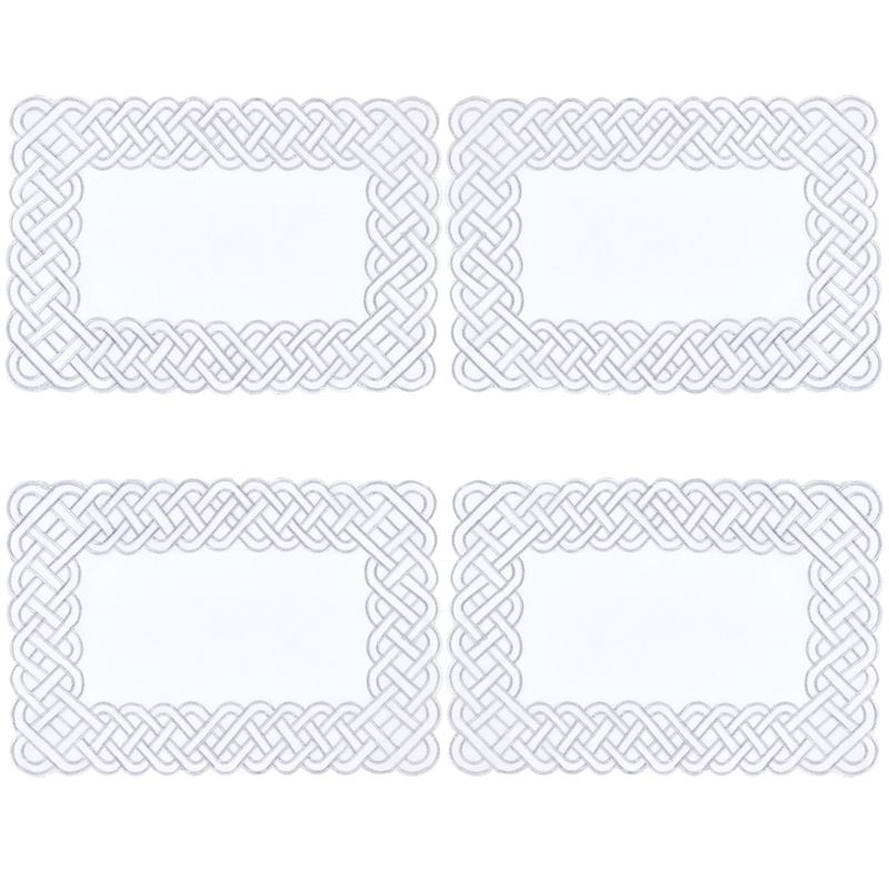 Saro Lifestyle Table Placemats with Braid Embroidered Design (Set of 4), 3 of 5
