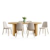 Modern 7-Piece Dining Set for 6,Oak Oval Dining Table with Linen Dining Chairs with Metal Legs for Dining Room,Kitchen Furniture-Tanpinhause - 2 of 4