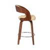 FurniFact,Swivel Counter Bar Stool with Walnut Wood Finish and Cream Faux Leather - 3 of 4