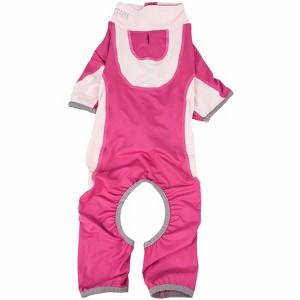 Pet Life (R) Active 'Warm-Pup' Heathered Performance 4-Way Stretch Two-Toned Full Body Warm Up - 1 of 4