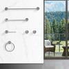 Gray 6-Piece Enhanced Aluminum Towel Rack Set - 24 Inches, Wall-Mounted Bathroom Accessories Collection - 2 of 4