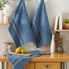 Design Imports  French Stripe Dishtowel Set 3 Piece, 20X30", Chambray Blue - 2 of 4