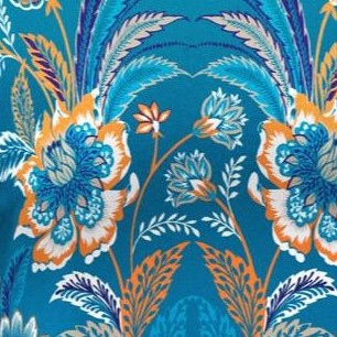 deep teal floral print